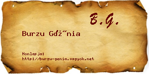 Burzu Génia névjegykártya